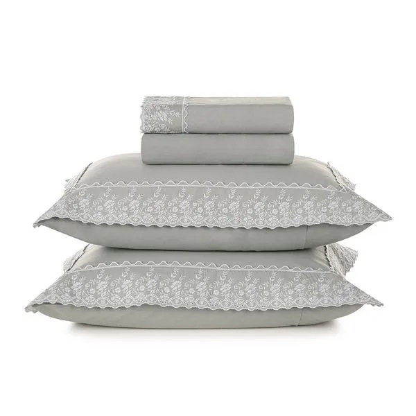 JOGO DE CAMA 4 PECAS ANTONIA MINERALBRANCO TAMANHOEMCM 29000X25000 RETANGULAR KING COMPOSICAO 100 ALGODAO 1 QUALIDADE 11