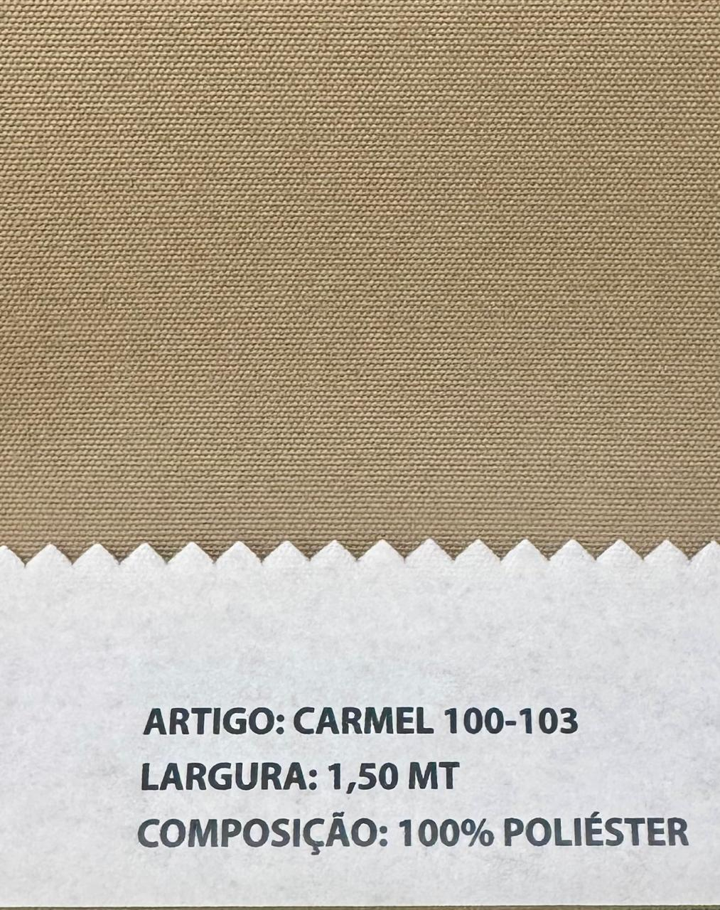 TEC FIL TINTO TIPO CARMEL LISO BEGE 100% PES LARG 150CM PESO APROX 250GSM 100-103