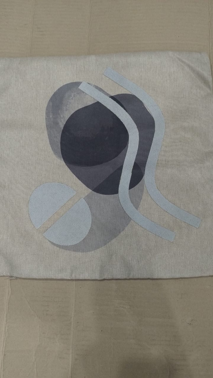 C42 CAPA ALMOFADA CIRCULOS B 43X43 CINZA