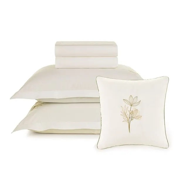JOGO DE CAMA  CAPA DE ALMOFADA 5 PECAS LAVINIA COR 1 BRANCO TAMANHOEMCM 29000X25000 RETANGULAR KING COMPOSICAO 100 ALGOD