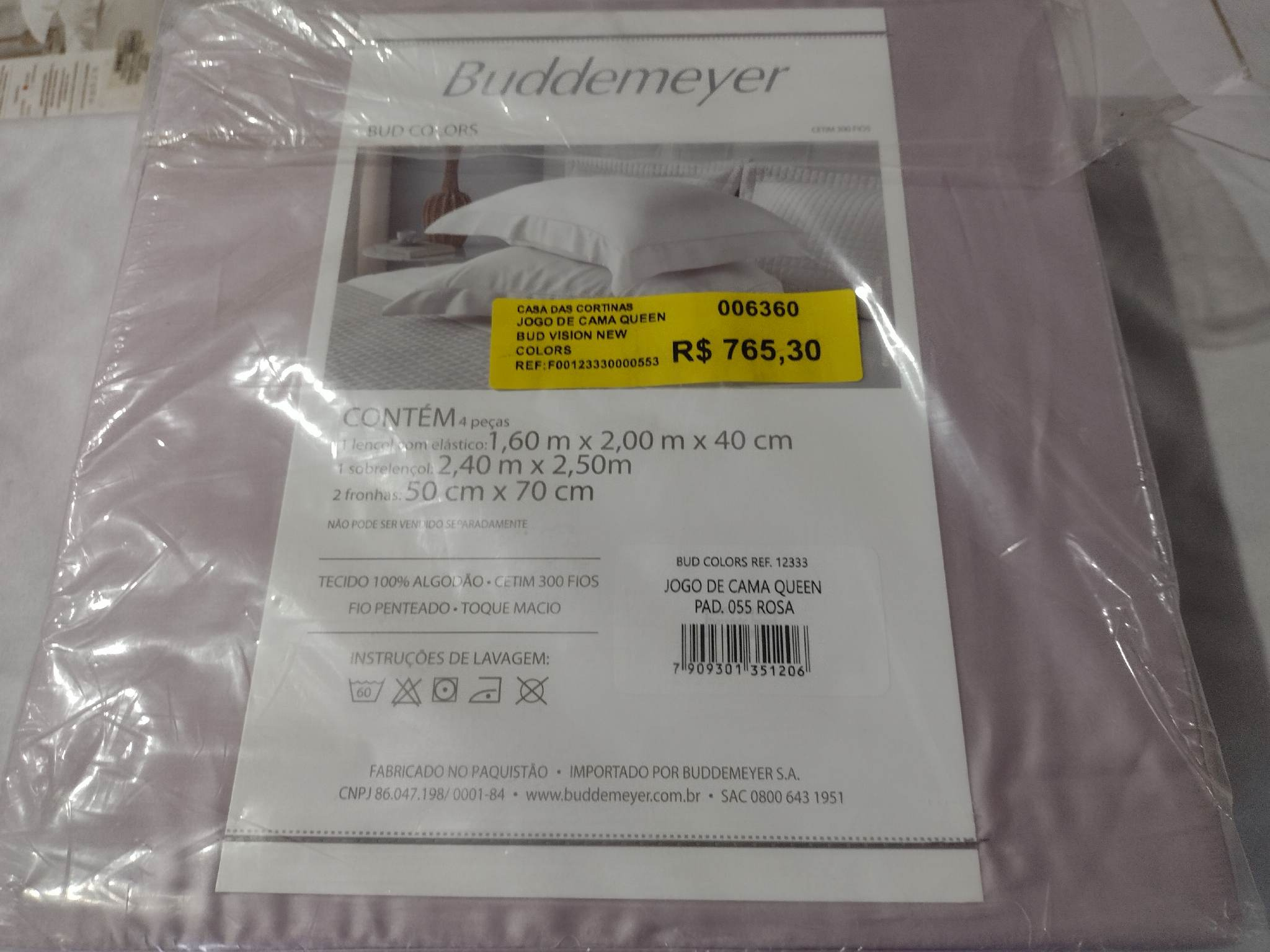 JOGO DE CAMA QUEEN BUD VISION NEW COLORS COR 55 ROSA