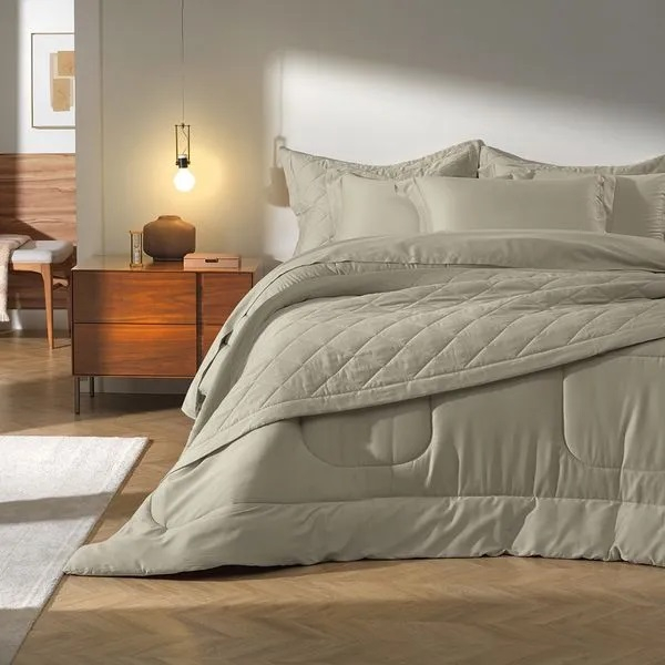 JG COLCHA BOSSA AREIA Q 1A QUAL COMP 100 ALGODAO COR 10252 E TAM CM 240X260 Q 2359G/M&SUP2;