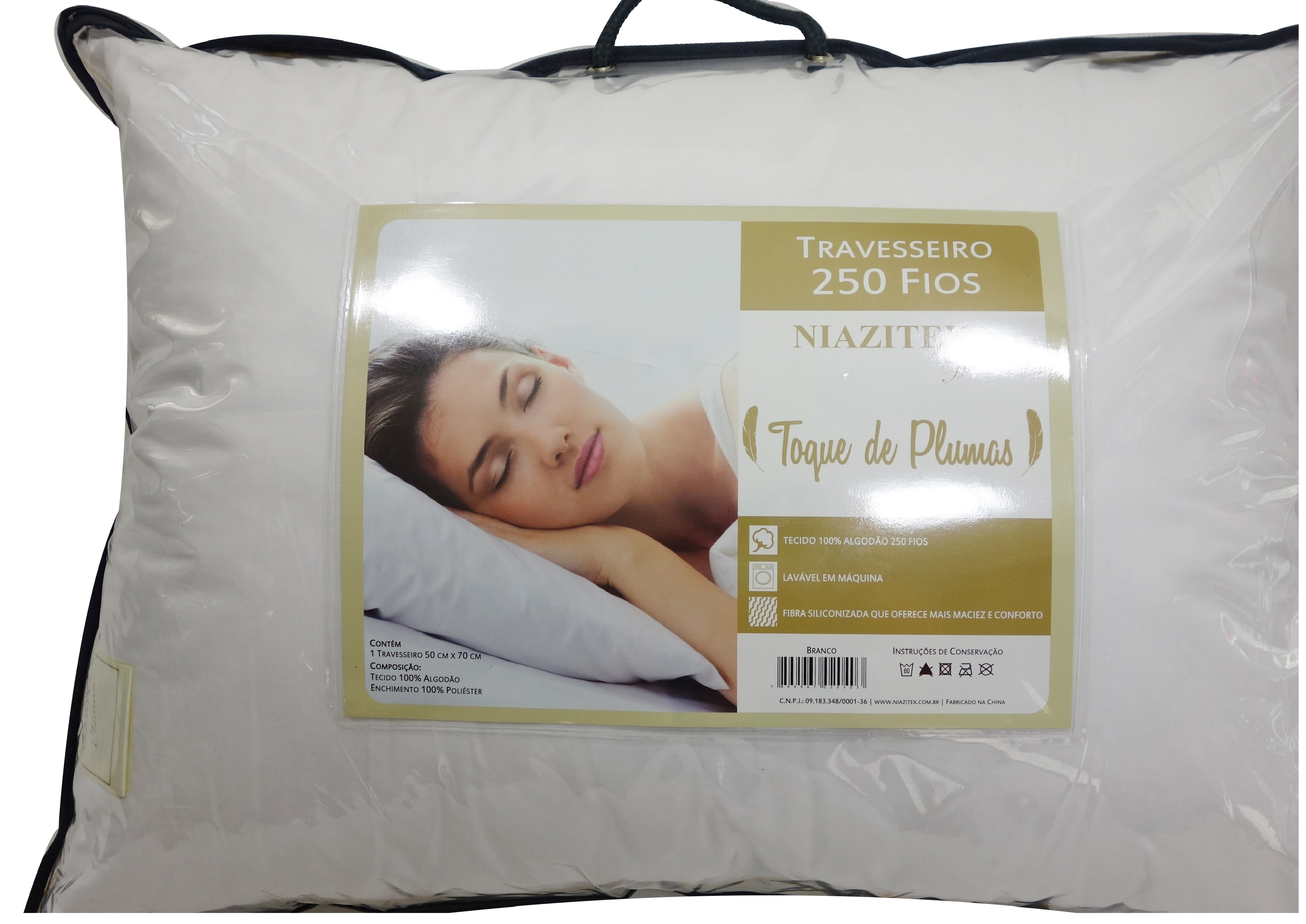 TRAVESSEIRO PENAS FEATHERLITE 0,50 X 0,70 BRANCO/UNICO-7899967066661