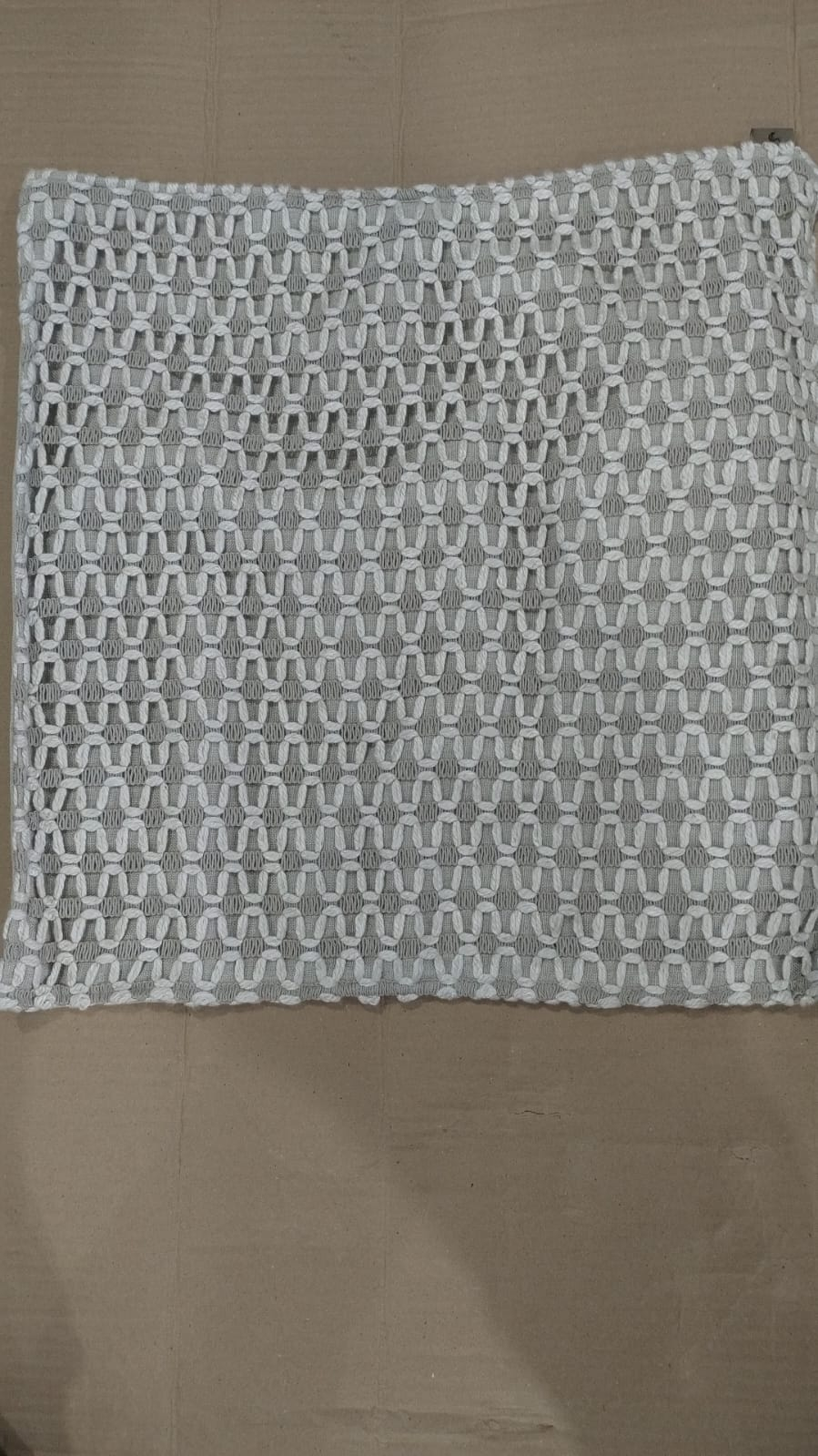 M63 CAPA ALMOFADA CROCHE ZZ BEGE 50X50