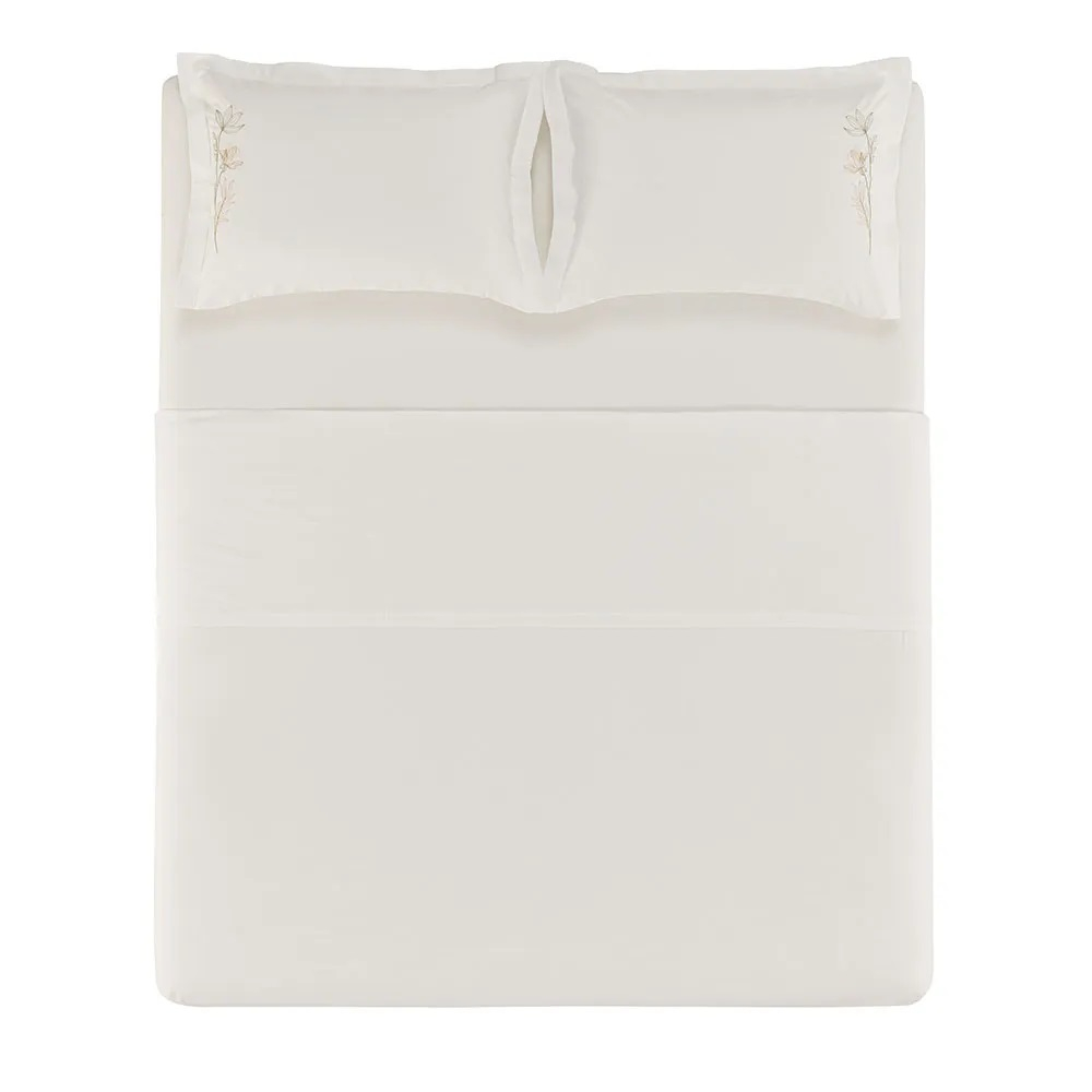 JOGO DE CAMA  CAPA DE ALMOFADA 5 PECAS LAVINIA COR 1 BRANCO TAMANHOEMCM 22000X25000 RETANGULAR CASAL COMPOSICAO 100 ALGO