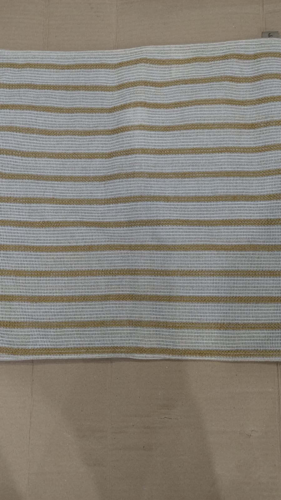 M49 CP ALMOFADA CROCHE LISTRA MOSTARDA 50X50