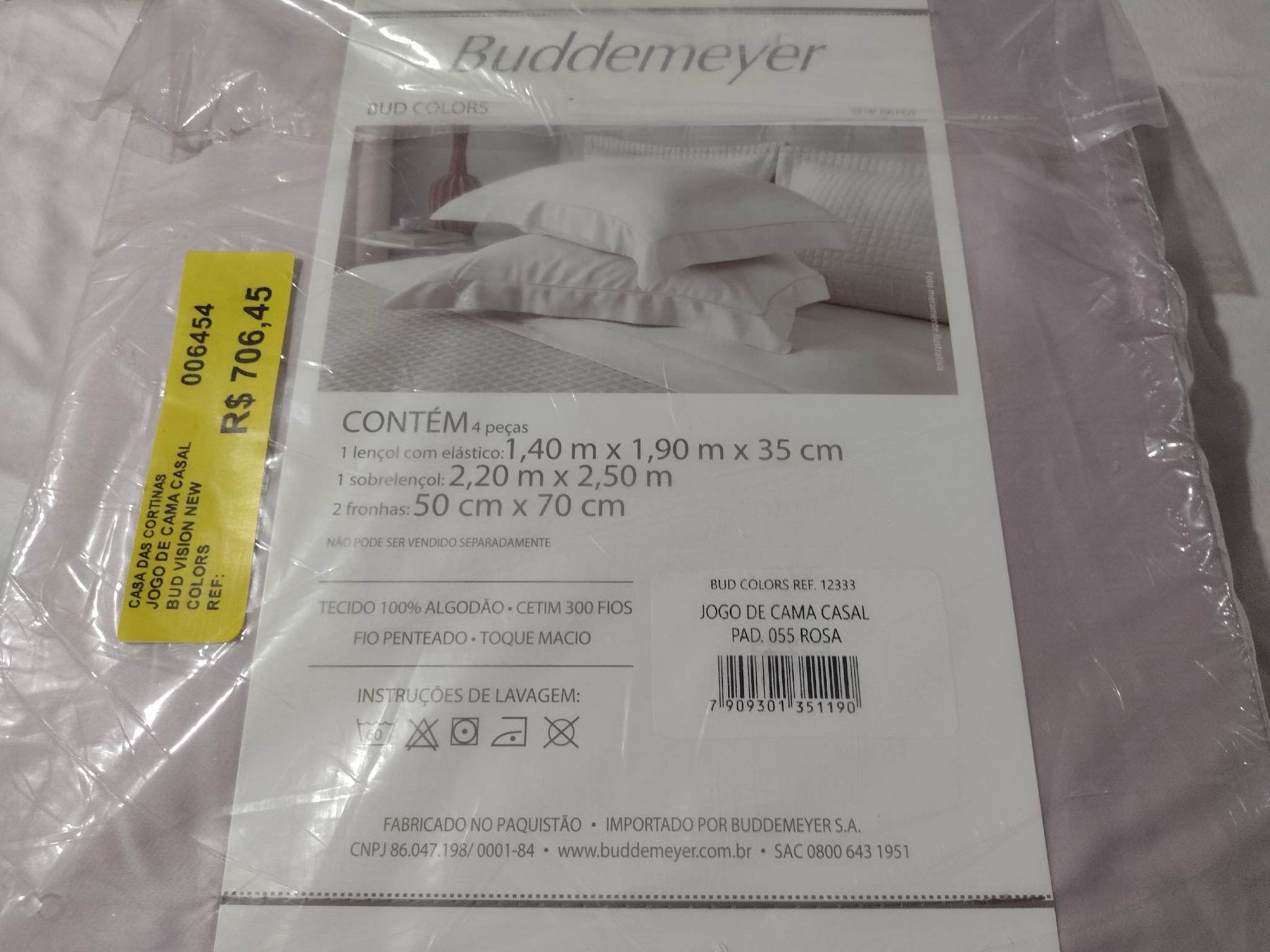 JOGO DE CAMA CASAL BUD VISION NEW COLORS P.55 ROSA