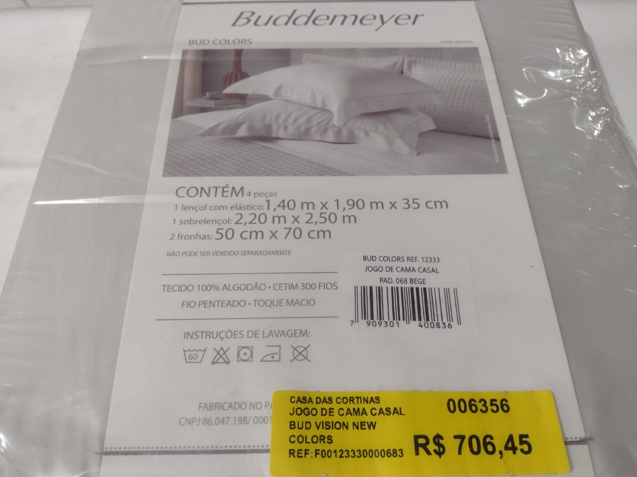 JOGO DE CAMA CASAL BUD VISION NEW COLORS COR 68 BEGE