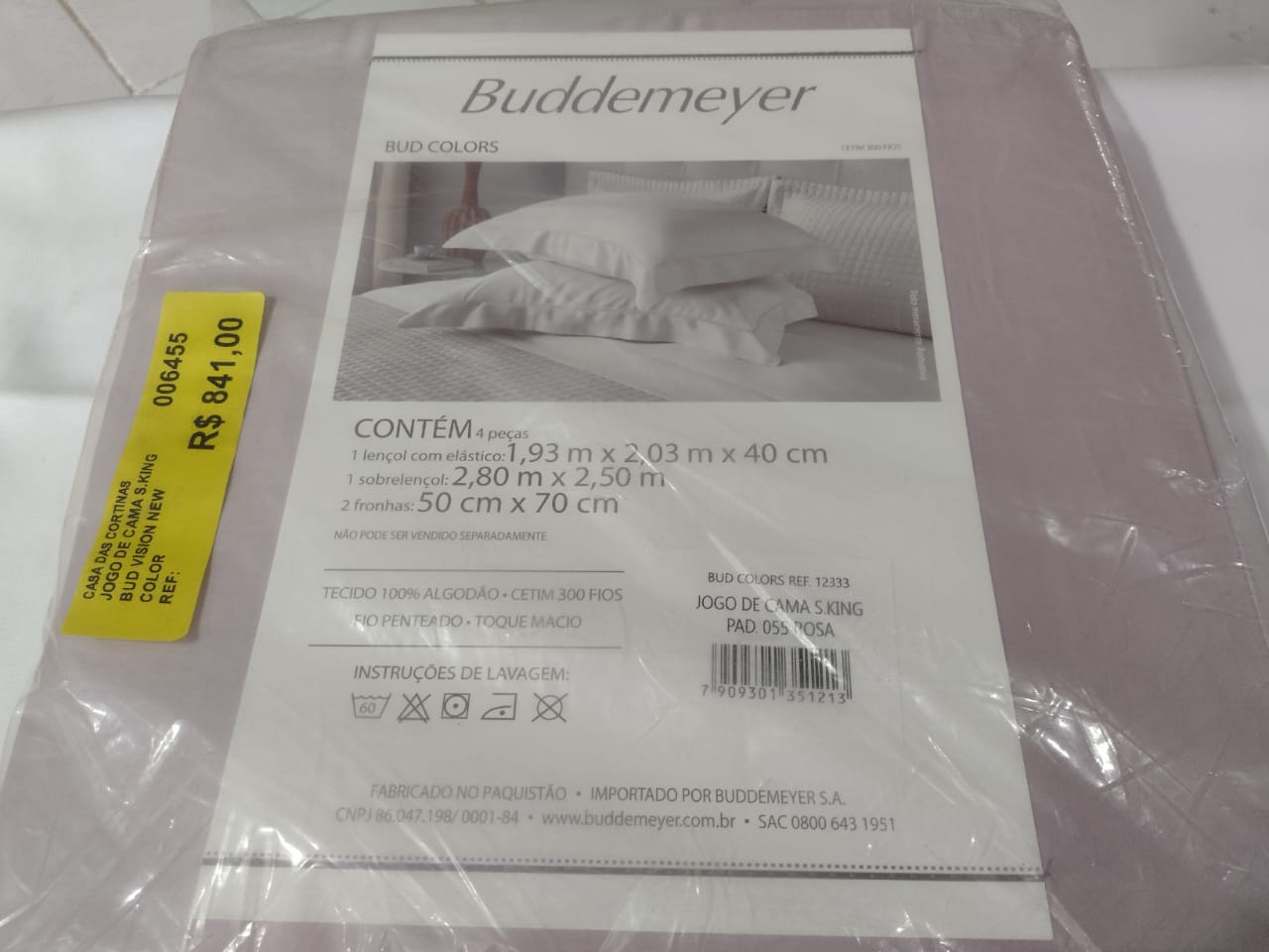 JOGO DE CAMA S.KING BUD VISION NEW COLORS P.55 ROSA
