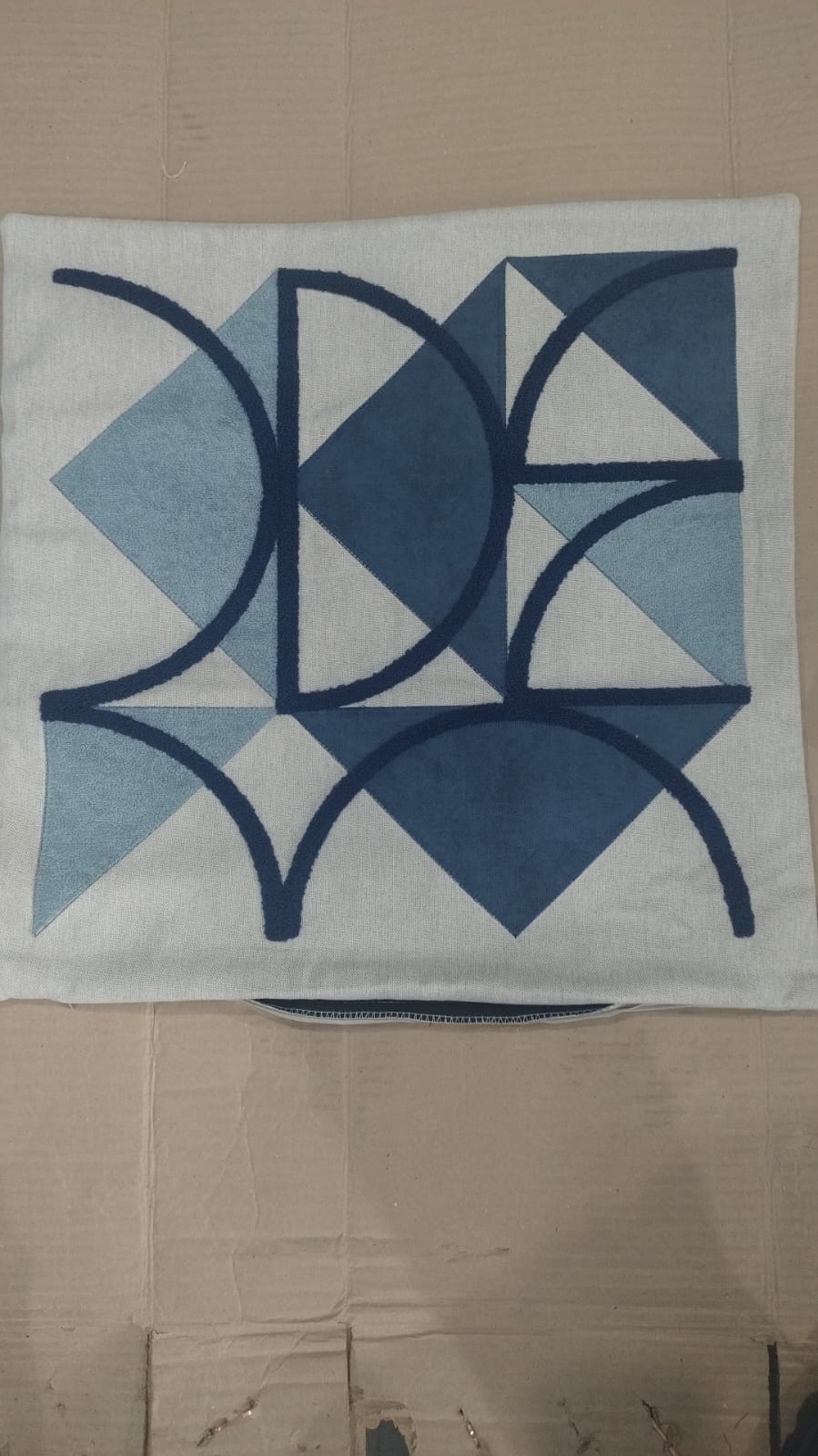 P7 CAPA ALMOFADA GEOMETRICA3 50X50 AZUL