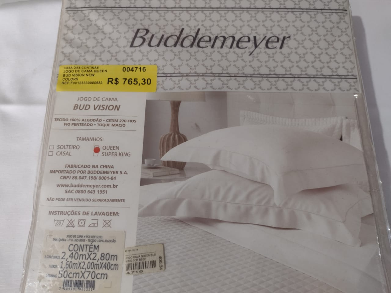 JOGO DE CAMA QUEEN BUD VISION NEW COLORS COR 68 BEGE
