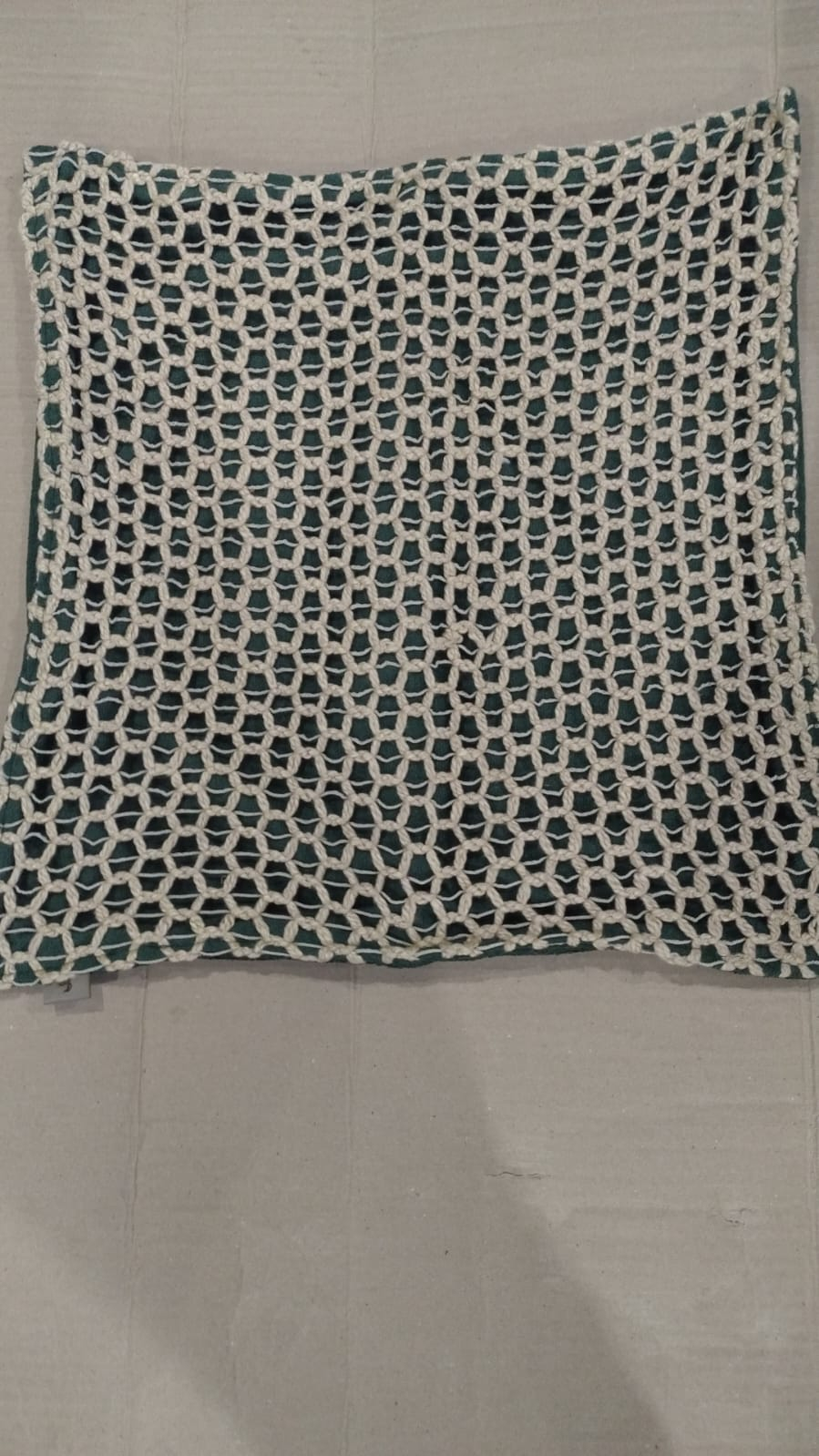 M3 CAPA ALMOFADA CROCHE CRISTAL VERDE 50X50